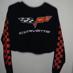 Black and red cropped corvette top